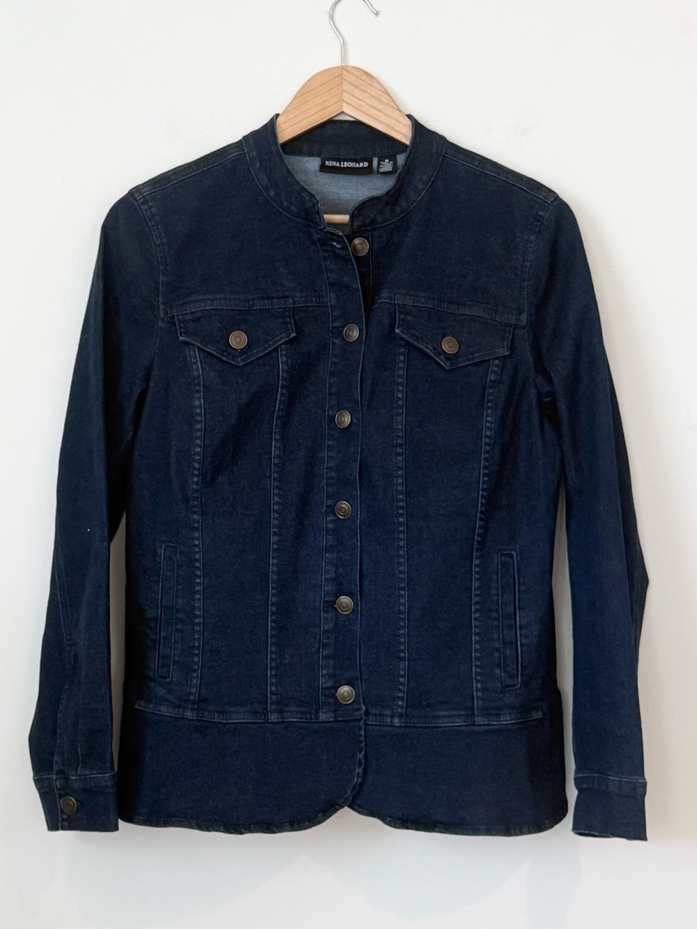 Coquette Minimalist Tailored Dark Navy Denim Jacket